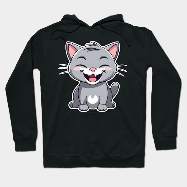 cute cat laughing Hoodie by Majkel&Majkel